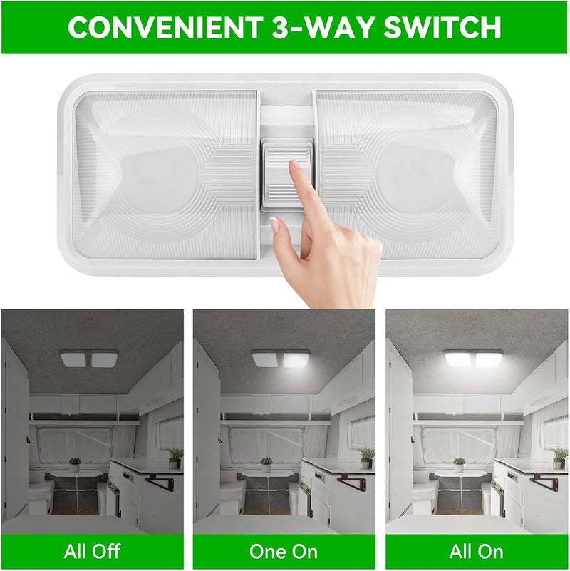ULITECO RV Light Interior, RV Ceiling Light 12V, 4500K 1100LM RV Led Lights Fixtures,7W Camper Lights with Switch for RV Trailer Camper Boat Car (Natural White, 4PCS) - Image 4